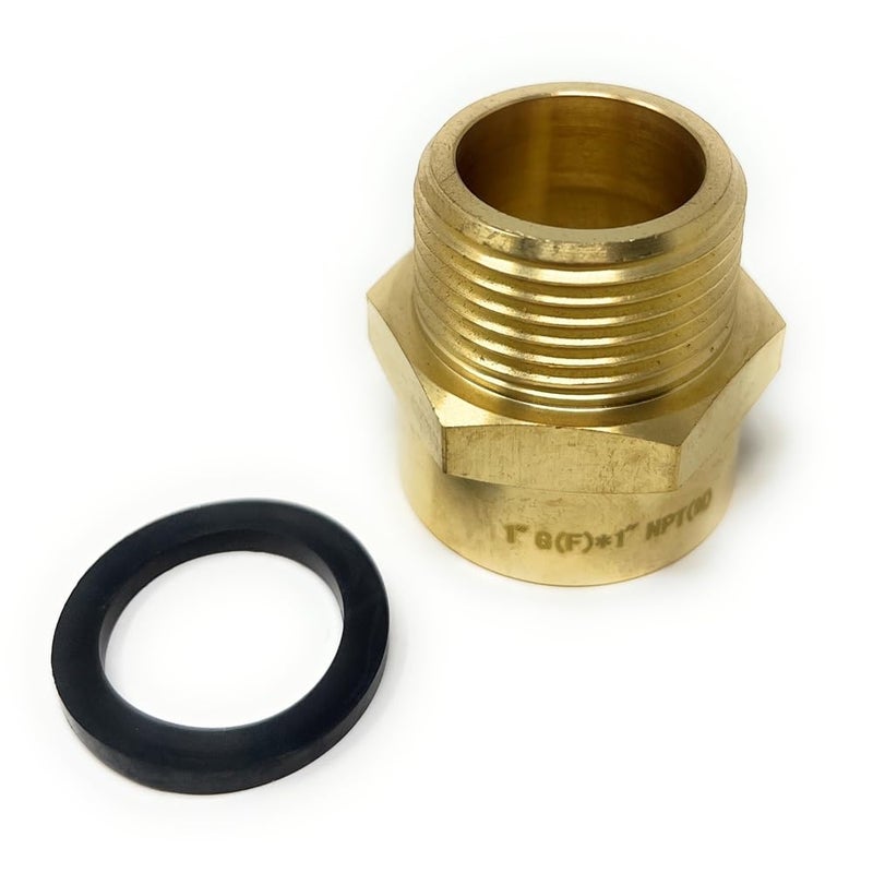 Cascada Showers G Thread (British BSPP) Female to NPT Thread Male Pipe Fitting Adapter - Lead-Free (1" x 1" (1 Piece)) - Image 1